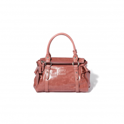 MIU MIU SHINY LEATHER TOP-HANDLE BAG 5BA327 (27*16*13cm)